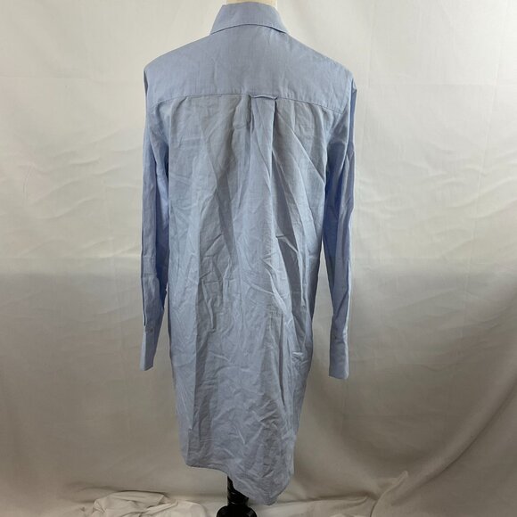 Halston Heritage Shirt Dress 4 Light Blue Oversized Pleat Detail Button Front - Picture 7 of 12